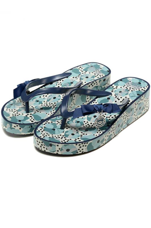 Juicy Couture Graffiti Heavy-Bottomed Flip Flops Navy